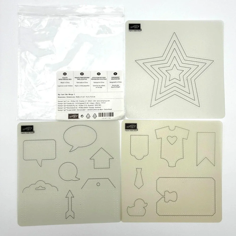 Stampin Up Paper Piercing Lot of 4 Packs Essentials Festive Eclectic Occasions